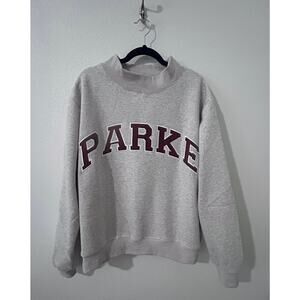 PARKE Varsity Mock..Gray/Cowboy TX Brown Sold Out Color. Size S/M. NWTs.